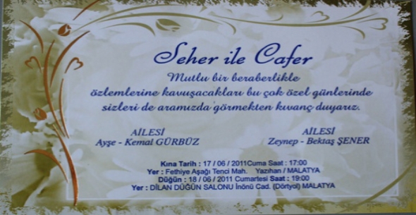 Seher ile Cafer Evleniyorlar / Malatya  Fethiye